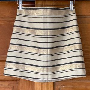 NWT J. Crew Metallic Striped Mini Skirt